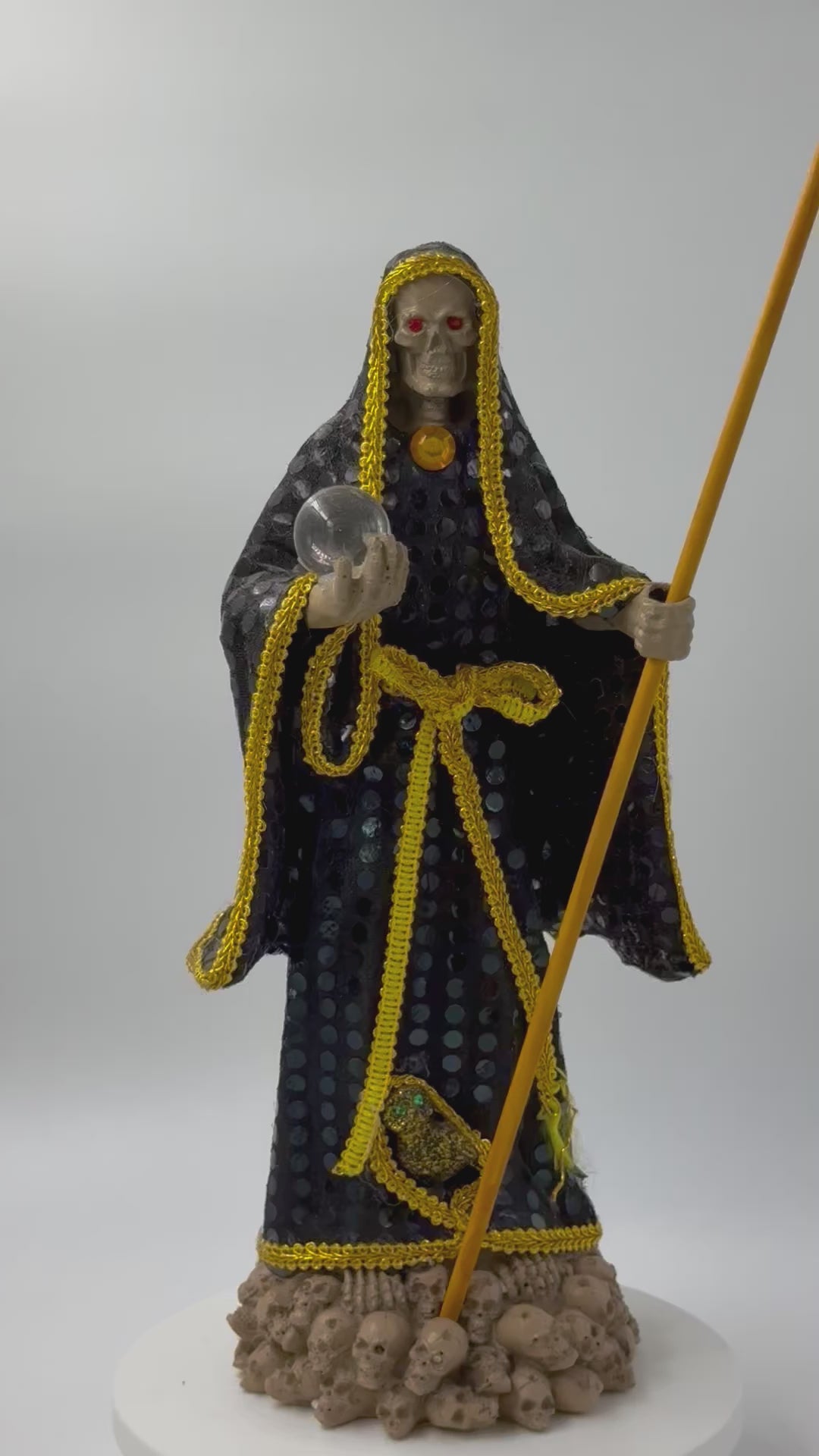 HOLY DEATH (SANTA MUERTE) BLACK -Statue 16*