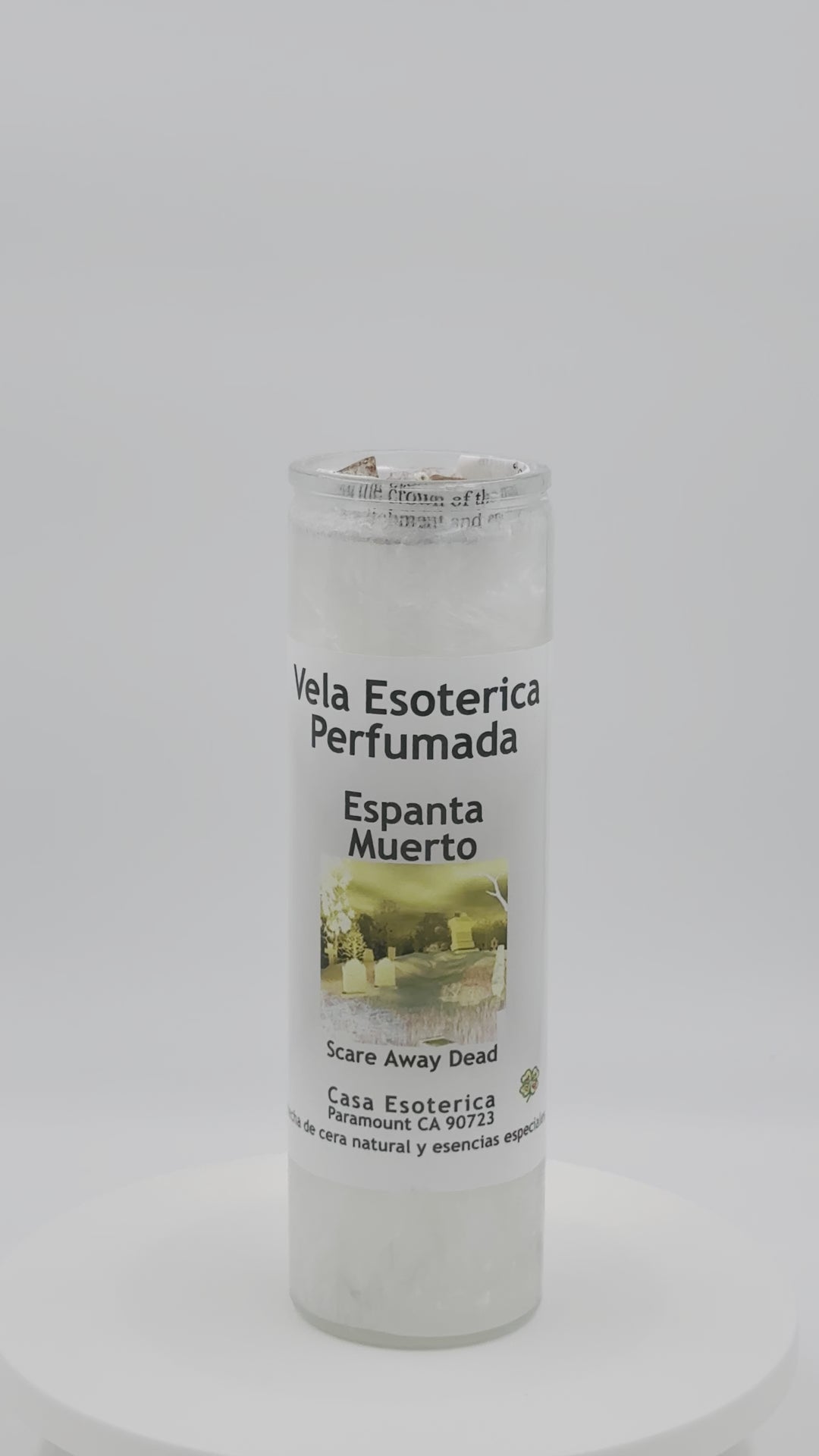 SCARE AWAY THE DEAD (ESPANTA MUERTO) -Palm Wax Candle/Vela