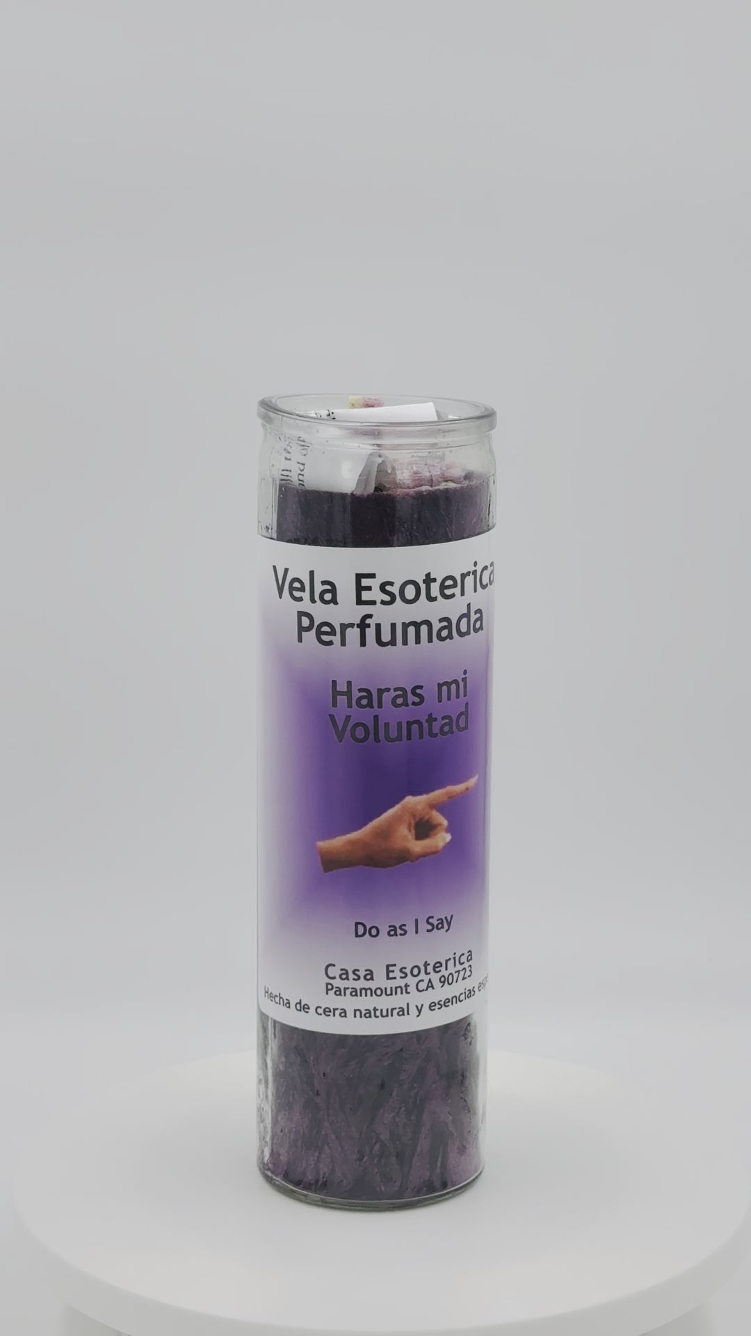 DO AS I SAY (HARAS MI VOLUNTAD ) -Palm Wax Candle/Vela