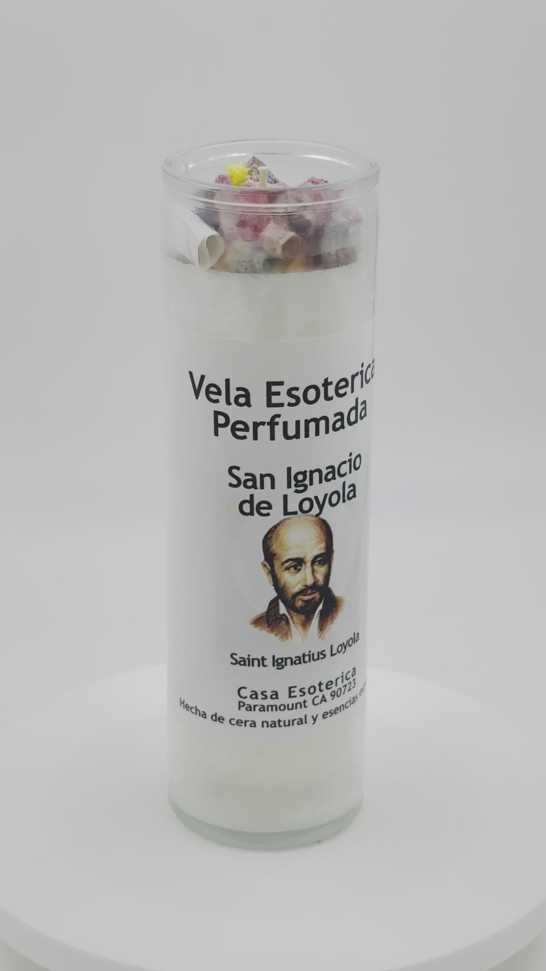 SAINT IGNATIUS LOYOLA (SAN IGNACIO DE LOYOLA) -PALM WAX CANDLE