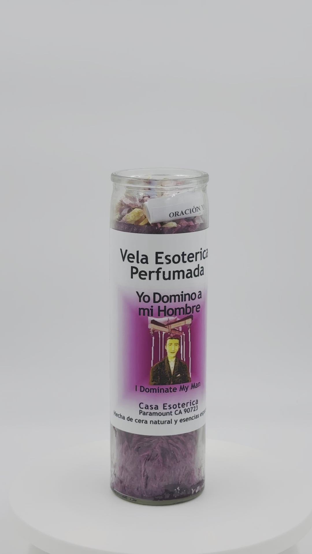 I DOMINATE MY MAN (YO DOMINO A MI HOMBRE) -Palm Wax Candle/Vela