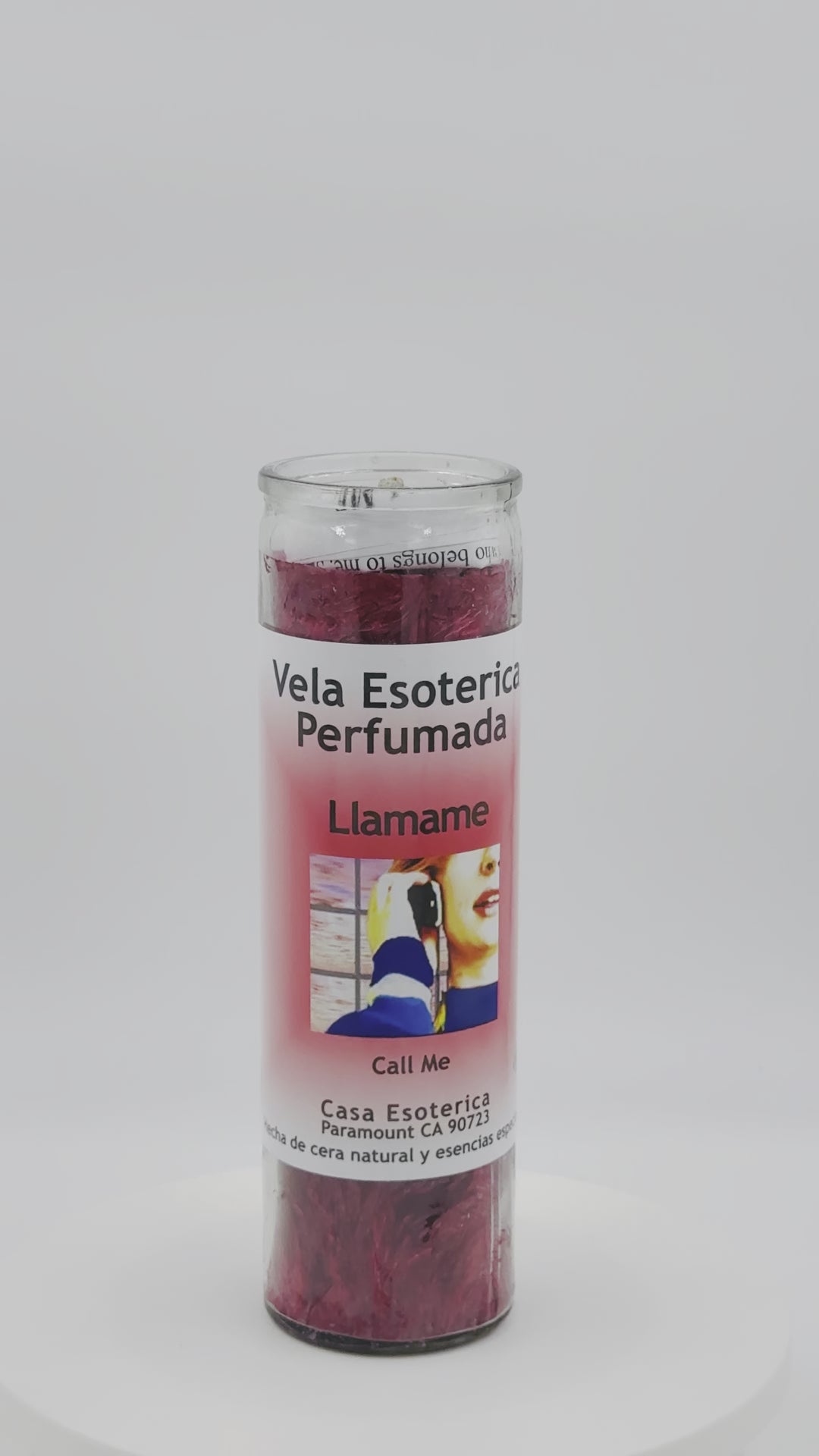 CALL ME (LLAMAME) -Palm Wax Candle/Vela