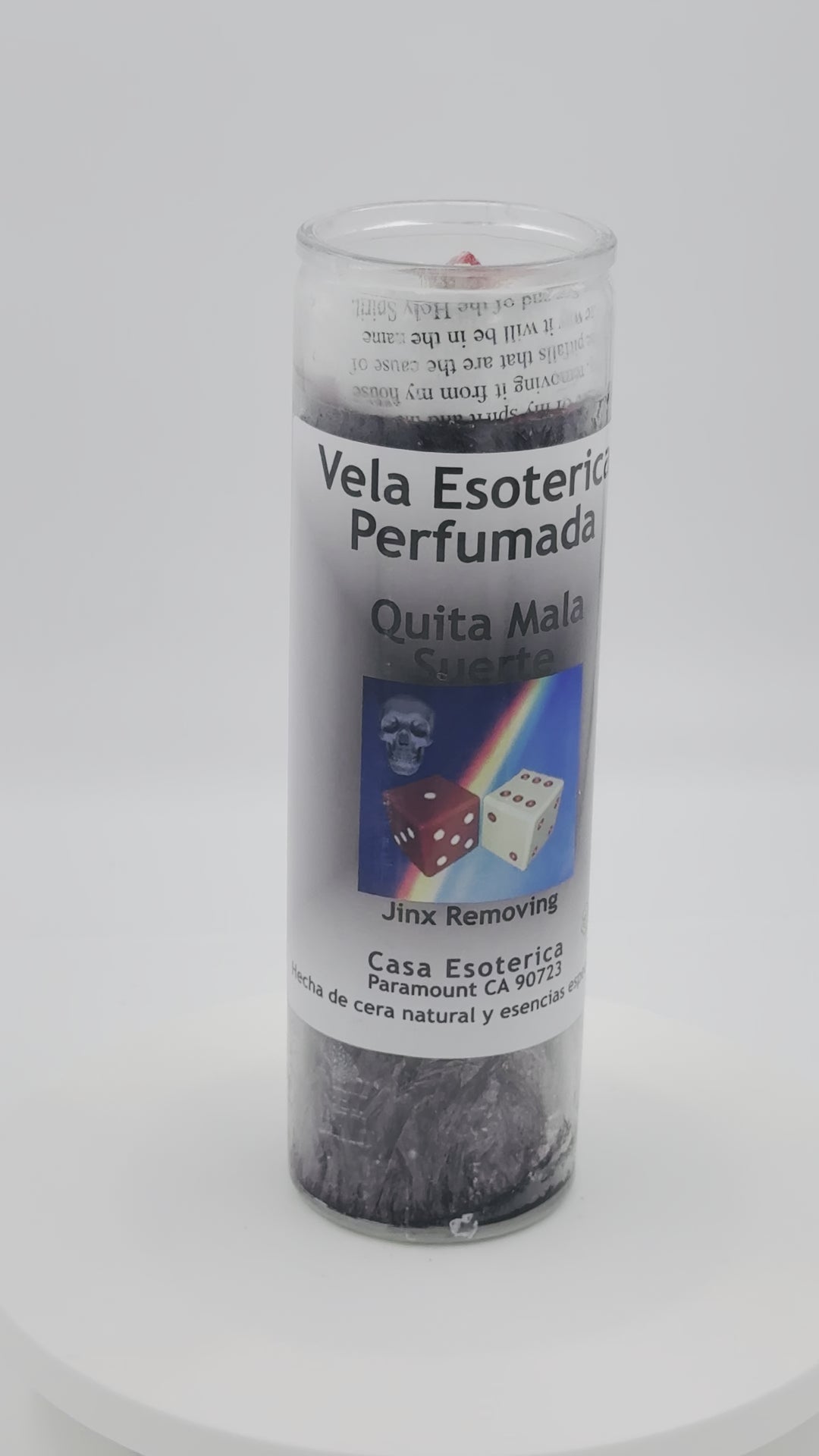 JINX REMOVING (QUITA MALA SUERTE) -Palm Wax Candle/Vela