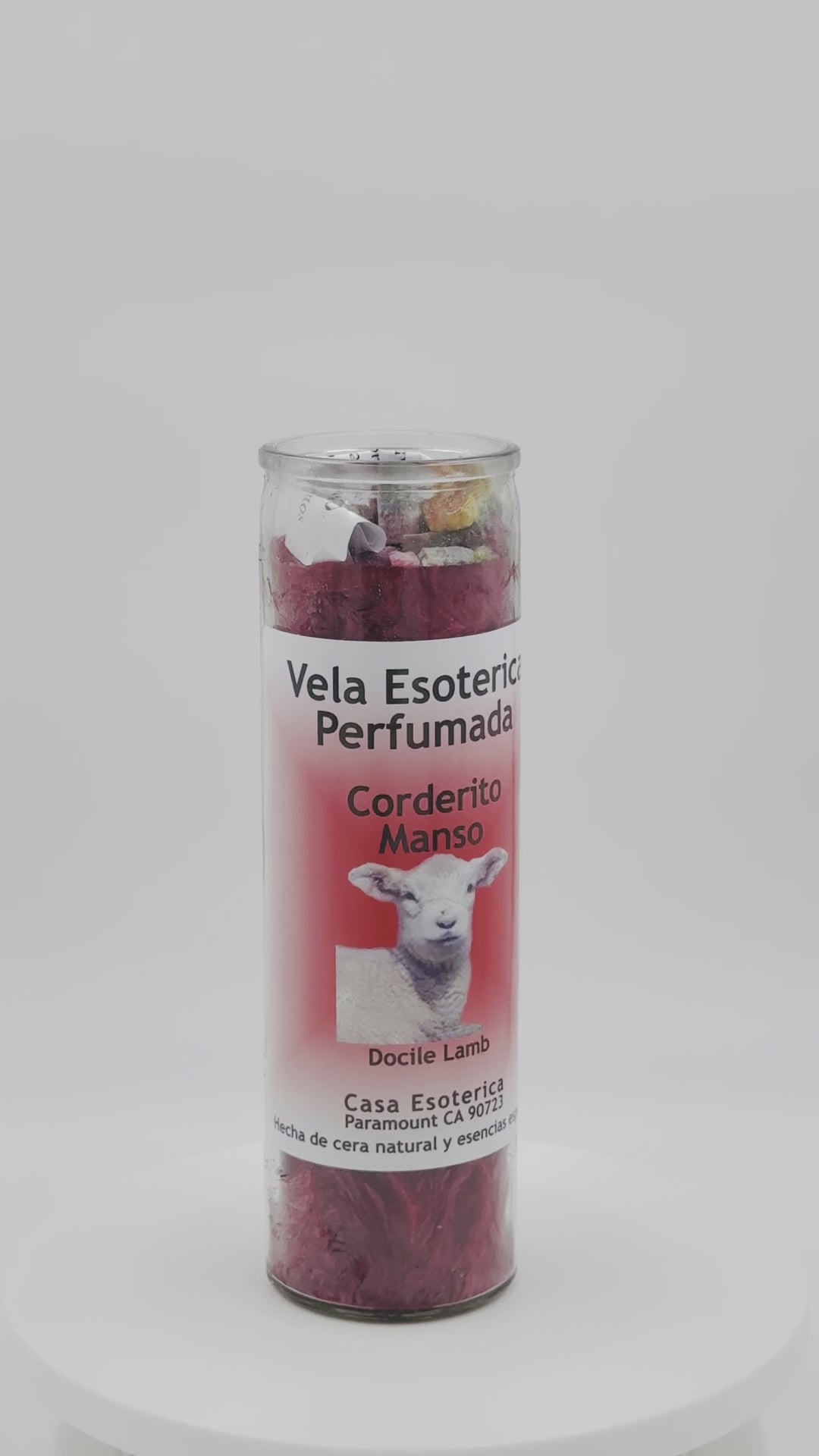 CALMING LAMB (CORDERITO MANSO) -Palm Wax Candle/Vela