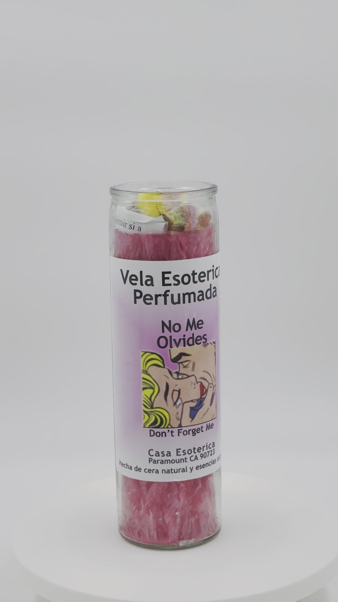 DONT FORGET ME (NO ME OLVIDES) -Palm Wax Candle/Vela