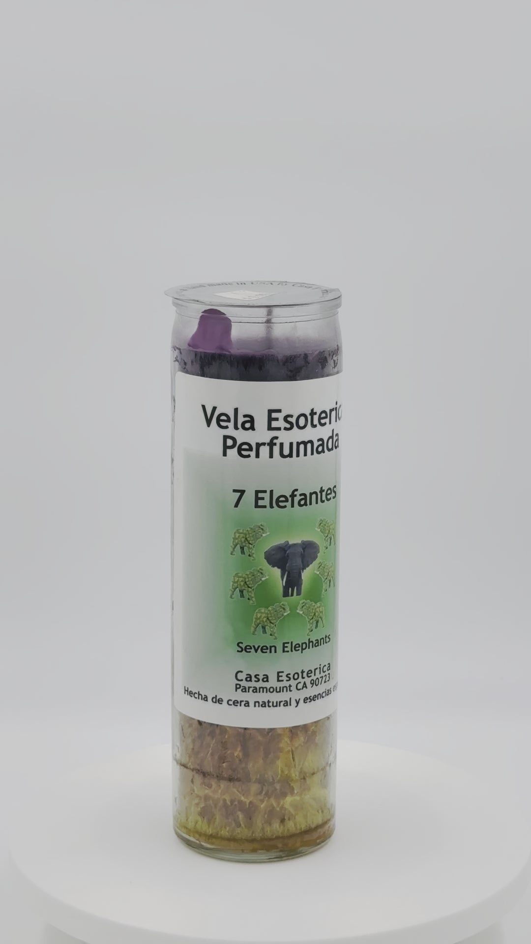 SEVEN ELEPHANTS (SIETE ELEFANTES) -PALM WAX CANDLE