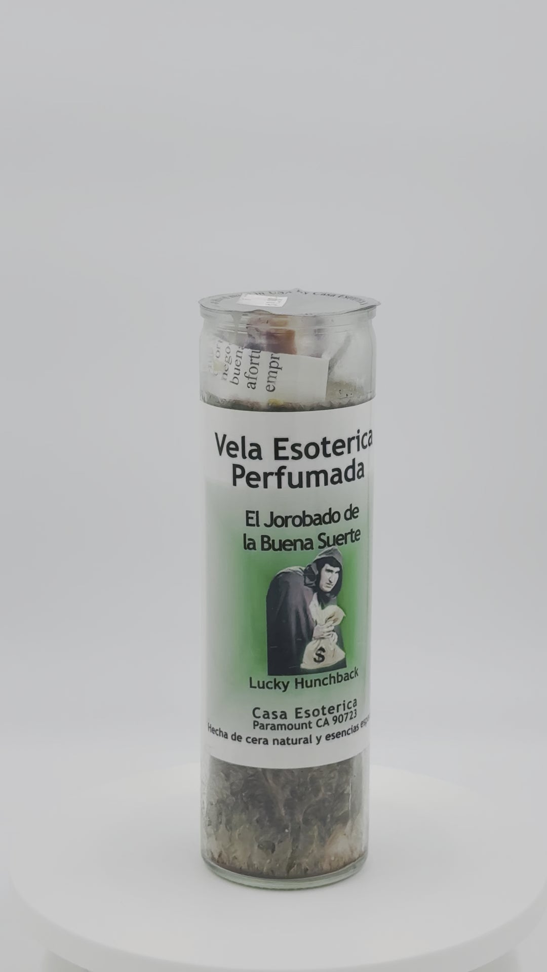 LUCKY HUNCHBACK (EL JOROBADO DE LA BUENA SUERTA) -Palm Wax Candle/Vela