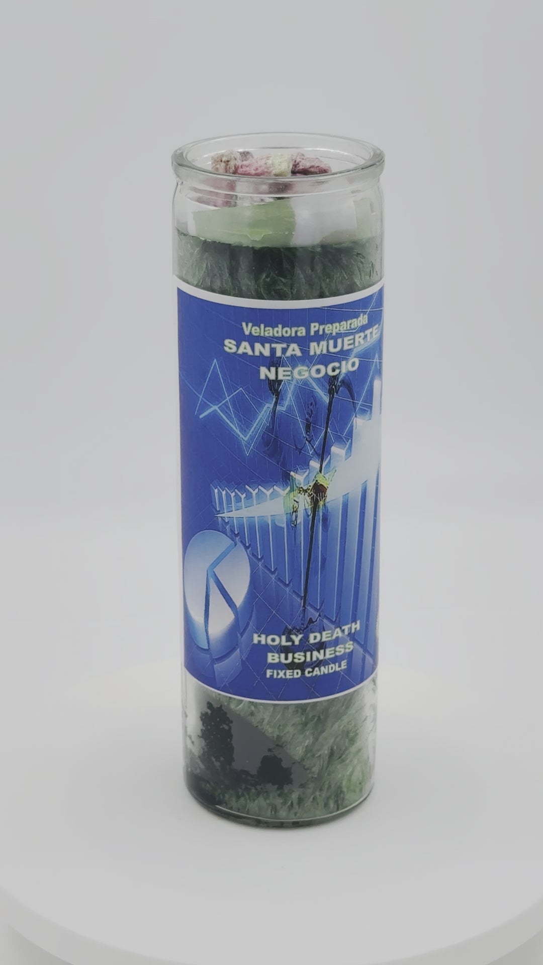 HOLY DEATH BLACK (SANTISIMA MUERTE BLACK) -Palm Wax Candle/Vela