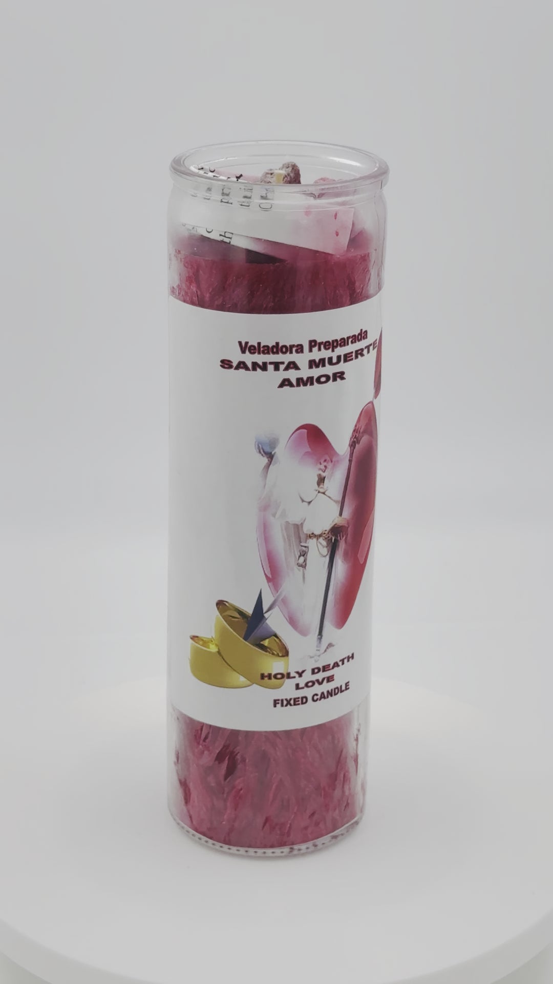 HOLY DEATH LOVE (SANTISIMA MUERTE AMOR) -Palm Wax Candle/Vela