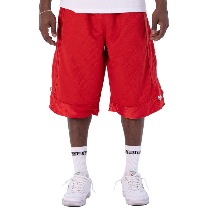 (Red) Heavyweight Mesh Basketball Shorts