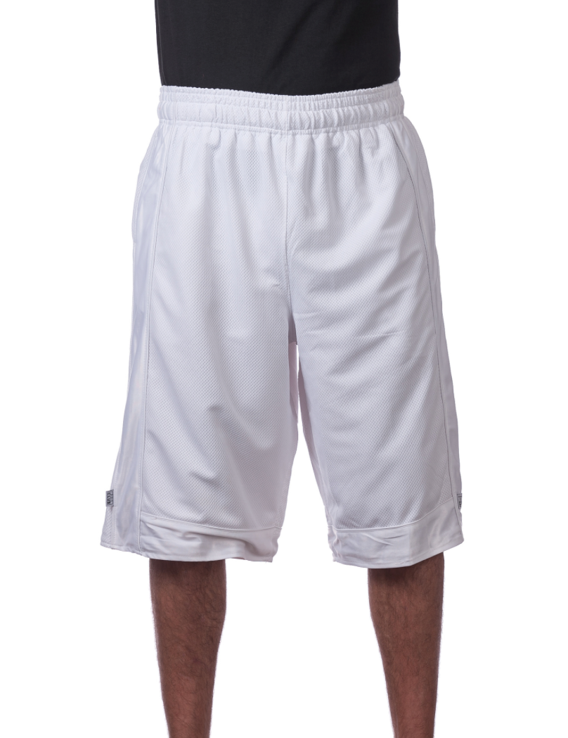 (WHITE) Heavyweight Mesh Basketball Shorts