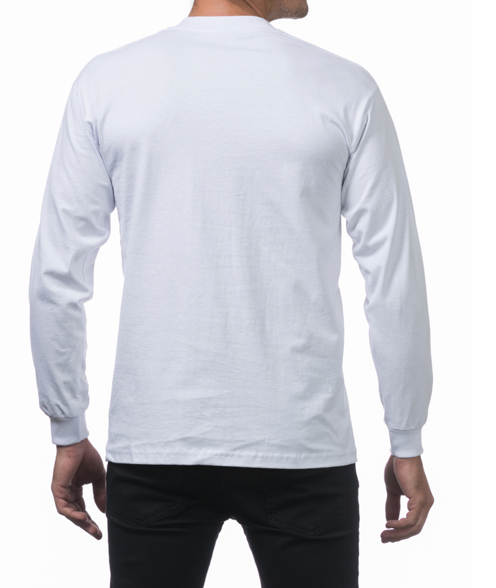 (WHITE) Heavyweight Long Sleeve Crew Neck T-shirt