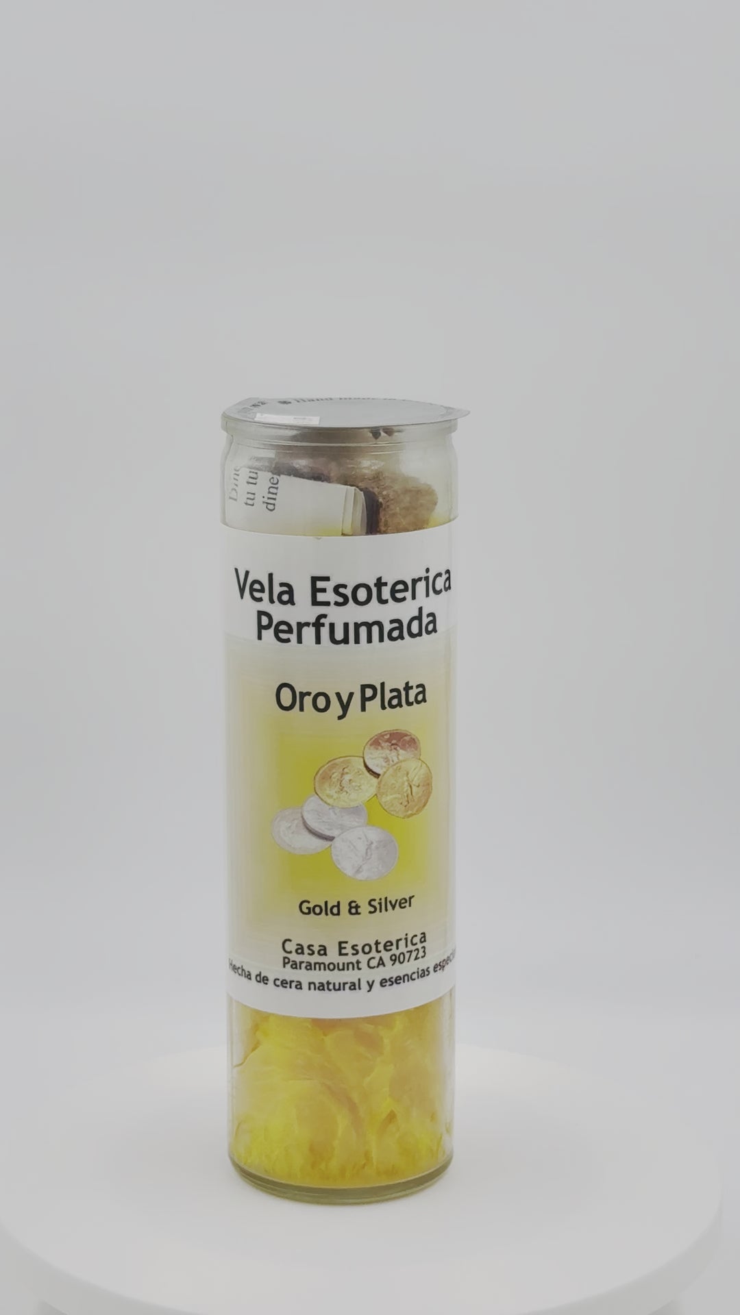 GOLD AND SILVER (ORO Y PLATA) -Palm Wax Candle/Vela
