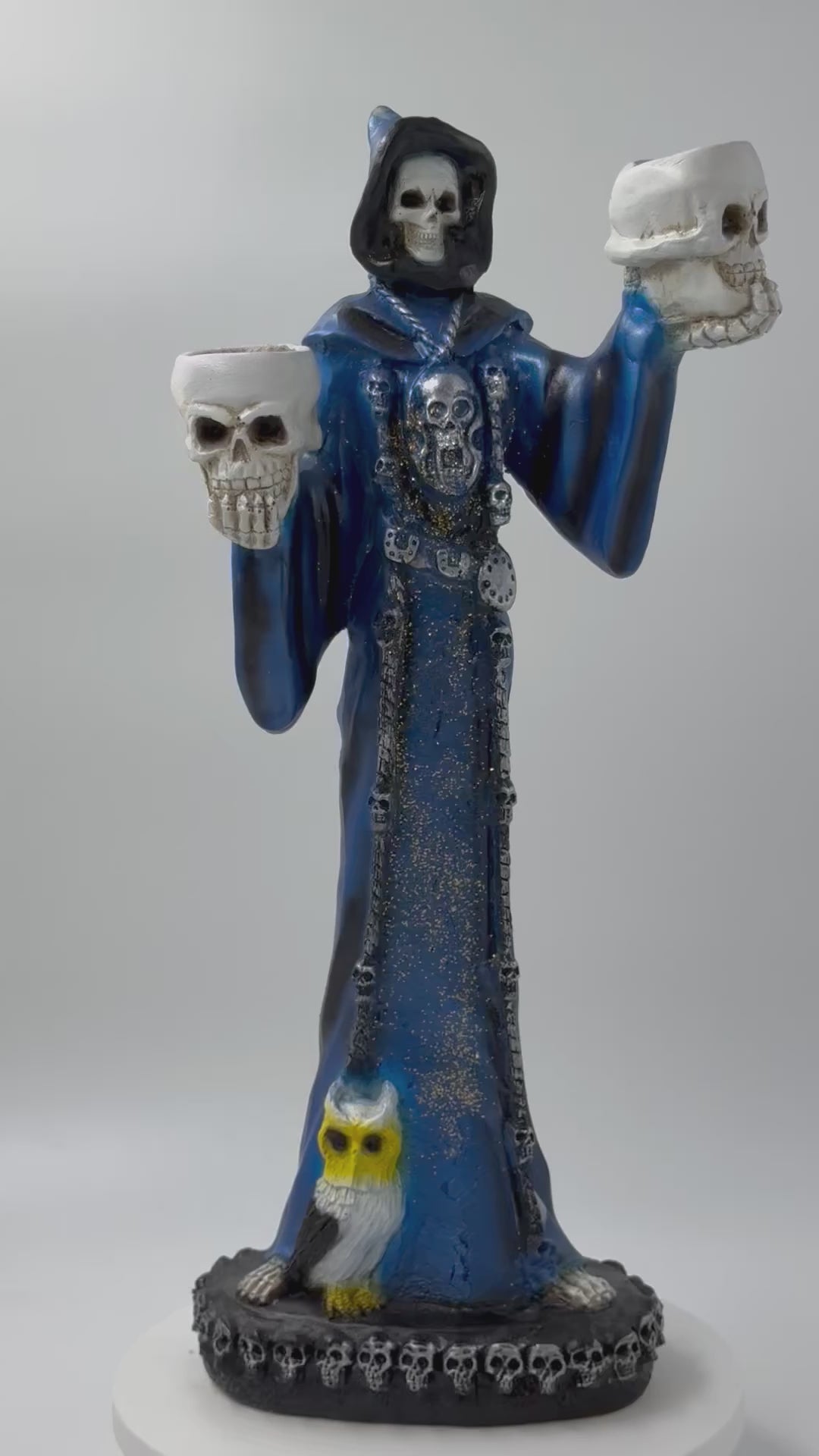 HOLY DEATH (SANTA MUERTE) BLUE -Statue 15"