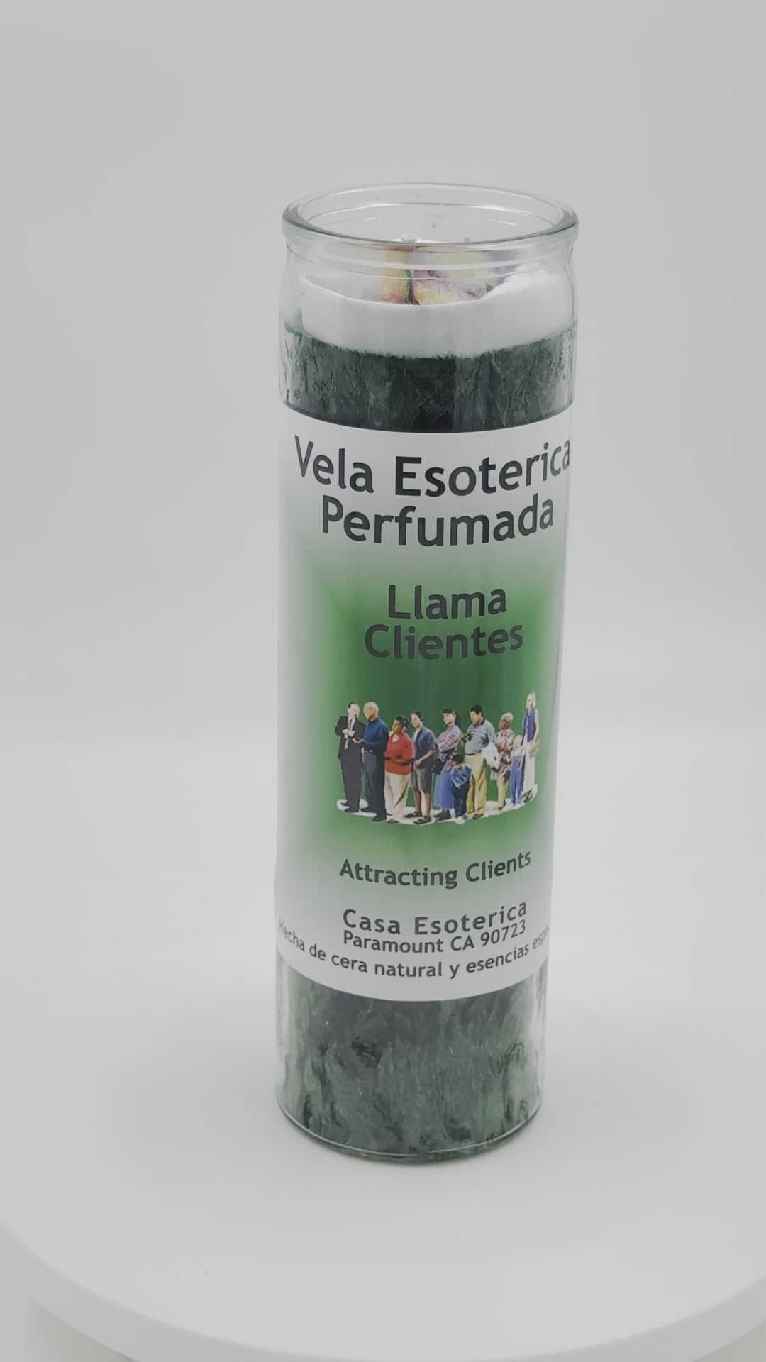 ATTRACTING CLIENTS (LLAMA CLIENTES) -Palm Wax Candle/Vela