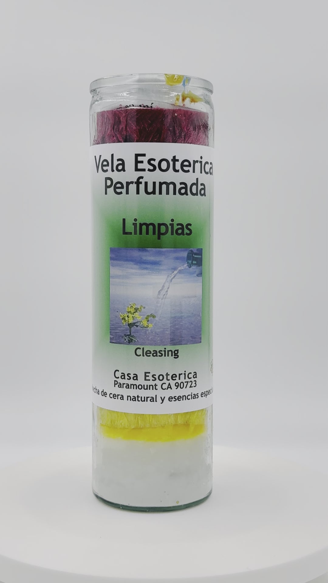 LIMPIAS (CLEANING) -Palm Wax Candle/Vela