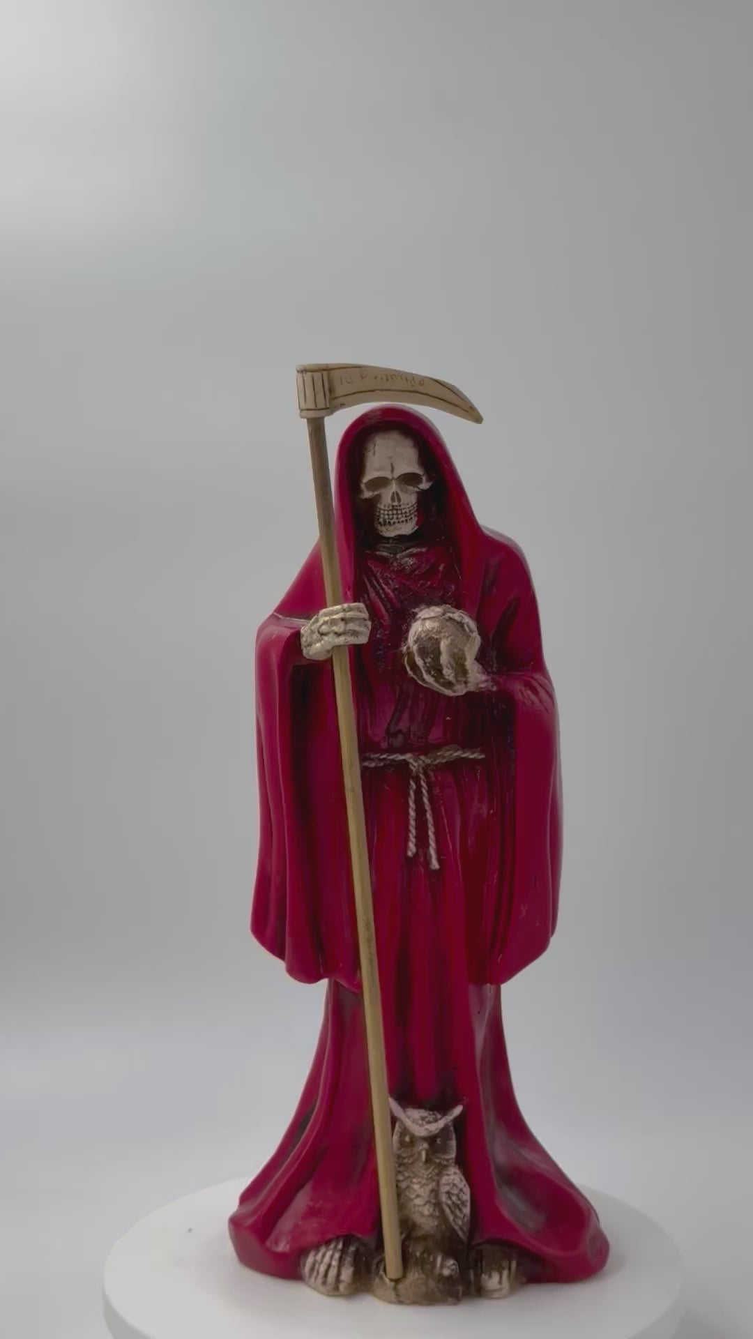 HOLY DEATH (SANTA MUERTE) SOLID RED -Statue 12"