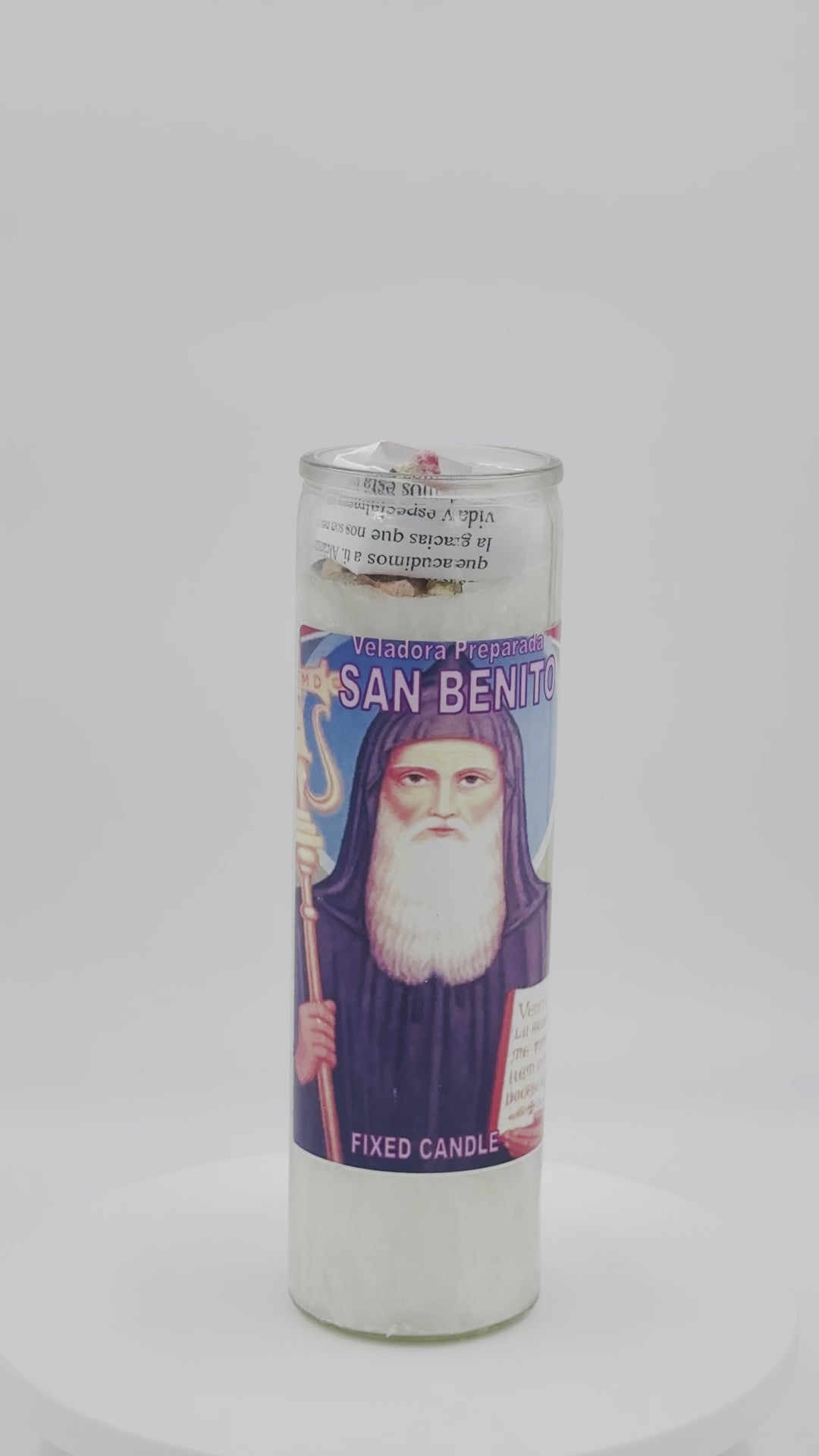 SAINT BENIDECT (SAN BENITO) -Palm Wax Candle/Vela