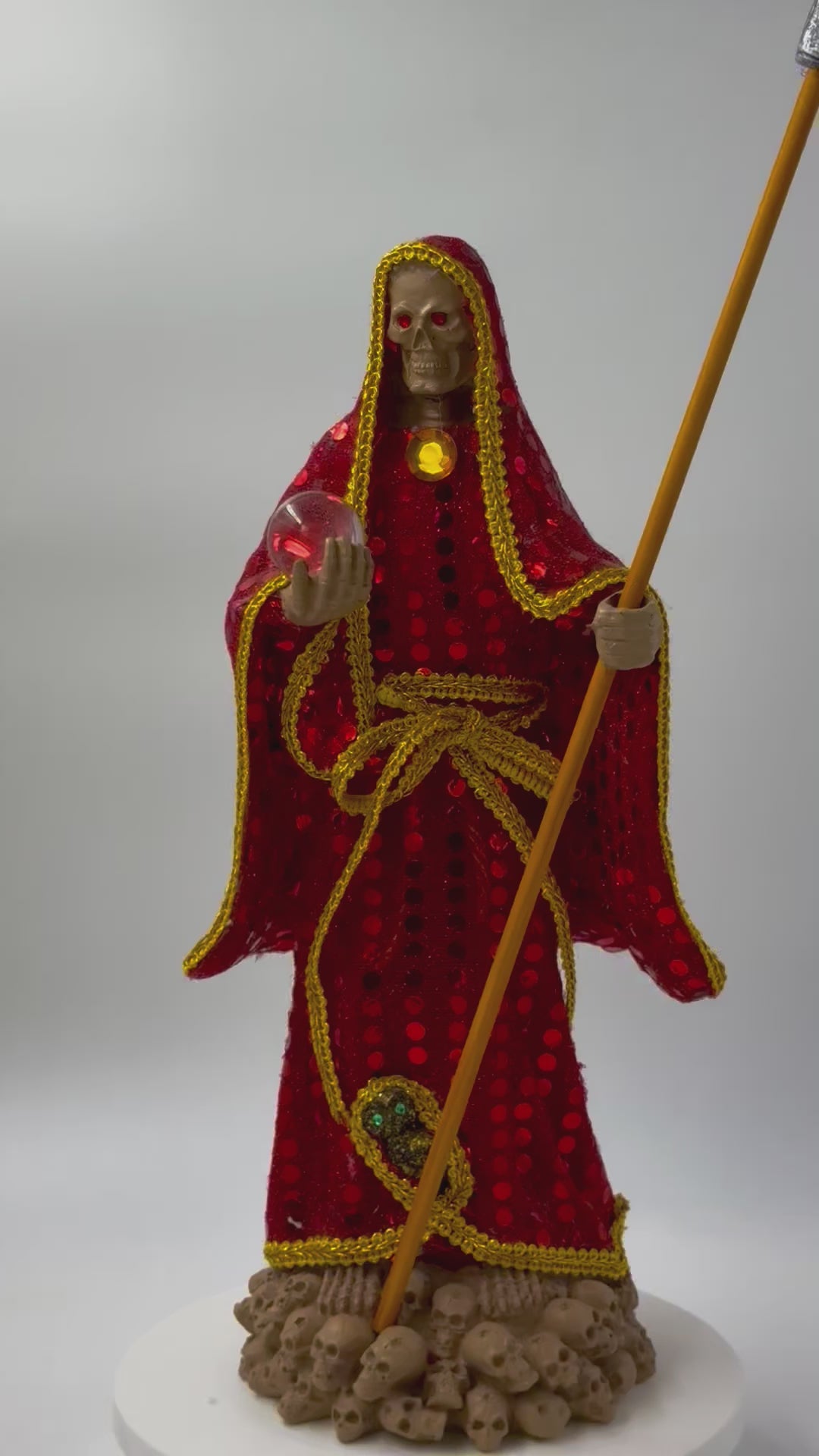 HOLY DEATH (SANTA MUERTE) RED -Statue 16"