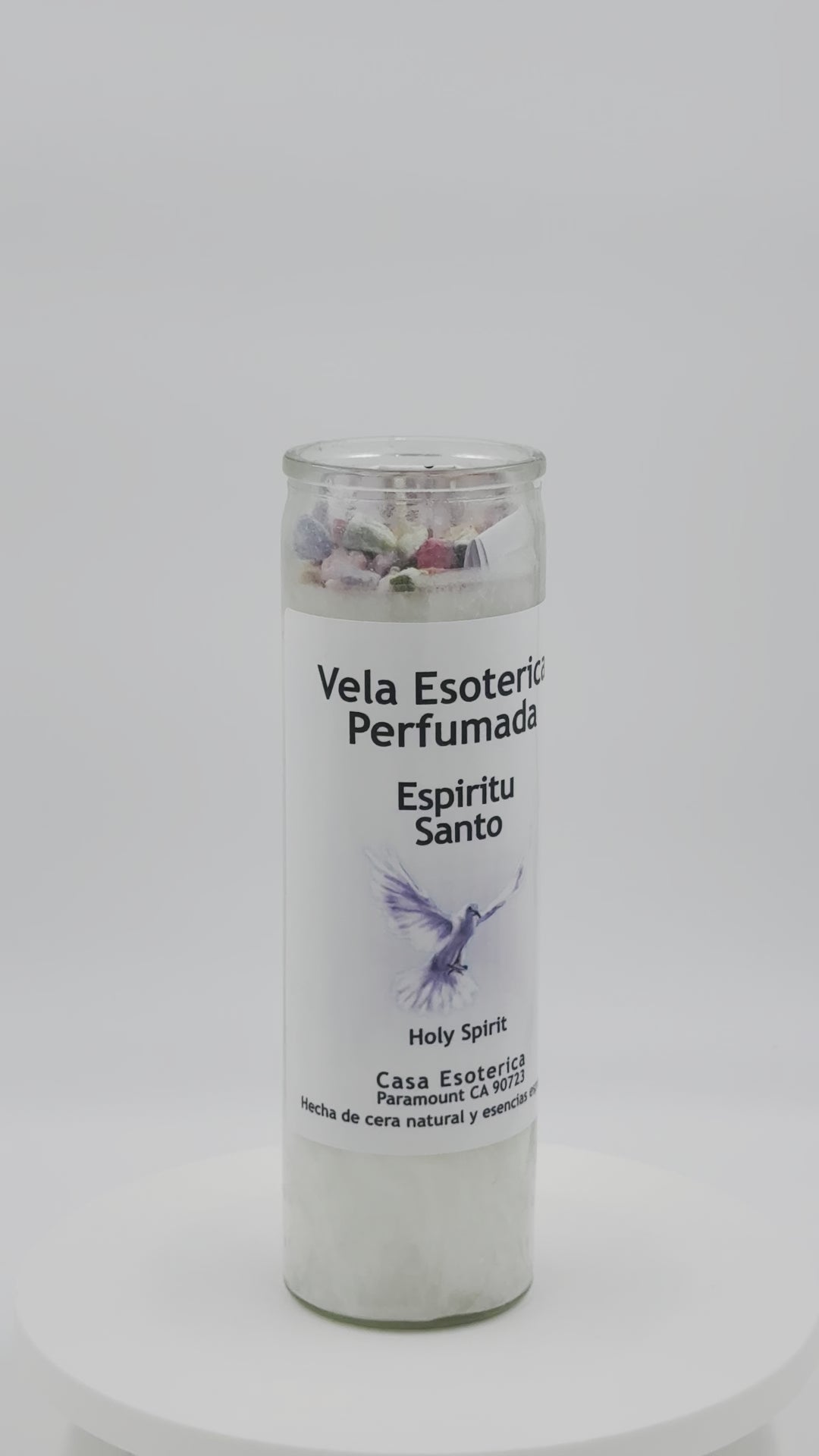 HOLY SPIRIT (ESPIRITU SANTO) -Palm Wax Candle/Vela
