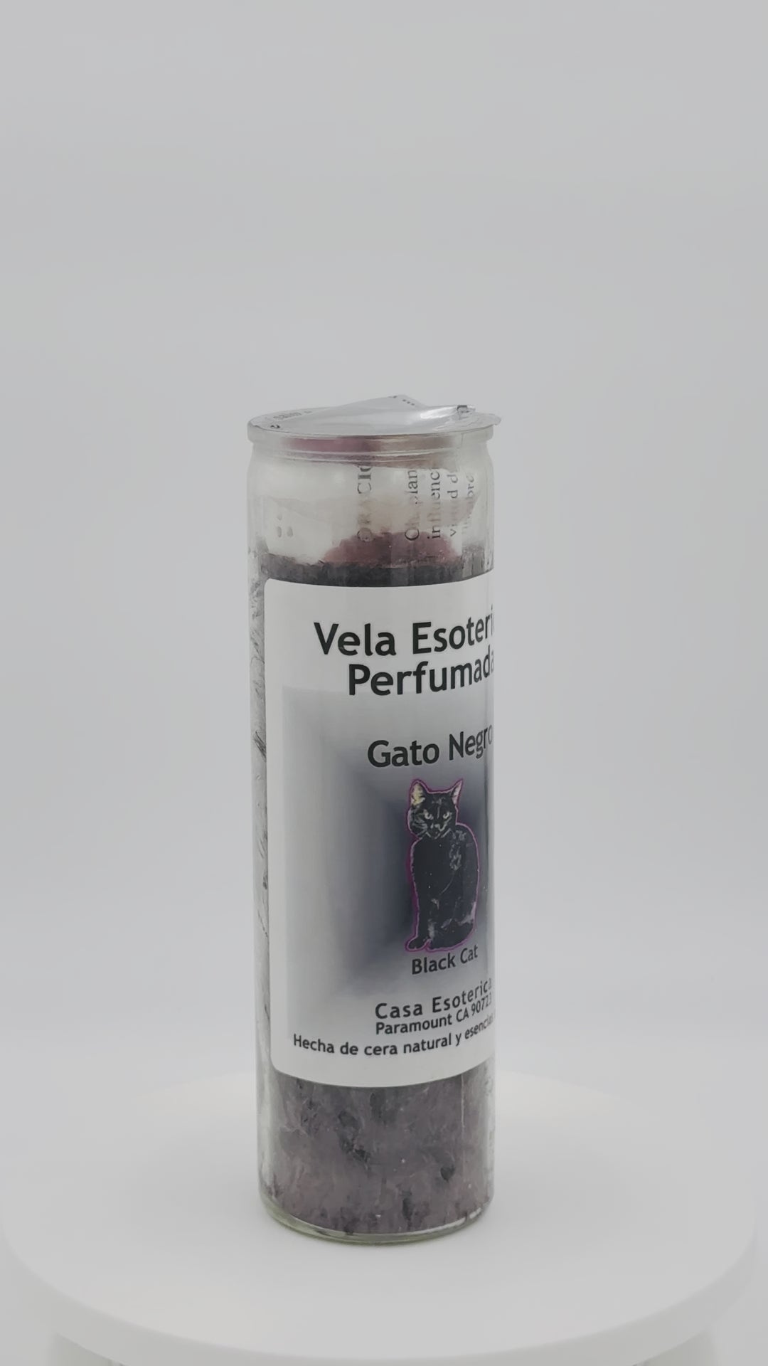 BLACK CAT (GATO NEGRO) -Palm Wax Candle/Vela